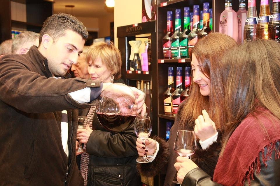 Tasting the wine